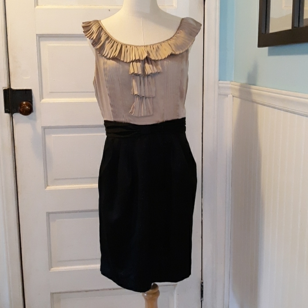 Maxandcleo size 12 black tan formal dress 0